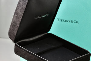 Tiffany & Co. Large Black Suede Silk Earrings Presentation Box Packaging