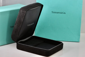 Tiffany & Co. Large Black Suede Silk Earrings Presentation Box Packaging