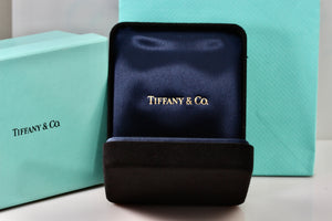 Tiffany & Co. Large Black Suede Necklace Royal Blue Silk Presentation Box Packaging