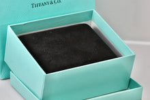 Load image into Gallery viewer, Tiffany &amp; Co. Large Black Suede Necklace Royal Blue Silk Presentation Box Packaging
