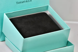 Tiffany & Co. Large Black Suede Necklace Royal Blue Silk Presentation Box Packaging