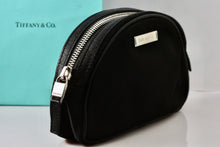 Load image into Gallery viewer, Tiffany &amp; Co. Small Black &amp; Teal Blue Make-Up Bag Purse
