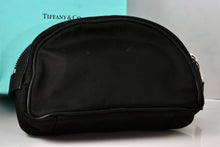 Load image into Gallery viewer, Tiffany &amp; Co. Small Black &amp; Teal Blue Make-Up Bag Purse
