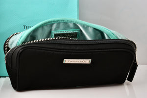 Tiffany & Co. Small Rectangle Black & Teal Blue Make-Up Bag Purse