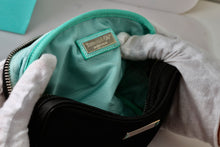 Load image into Gallery viewer, Tiffany &amp; Co. Small Rectangle Black &amp; Teal Blue Make-Up Bag Purse
