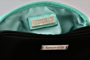 Tiffany & Co. Small Rectangle Black & Teal Blue Make-Up Bag Purse