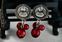 Load image into Gallery viewer, Chico&#39;s Pink Rhodonite Dangle Triple Bead Costume Earrings
