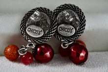 Load image into Gallery viewer, Chico&#39;s Pink Rhodonite Dangle Triple Bead Costume Earrings
