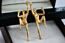 Load image into Gallery viewer, Irafa Gold Tone Crawling Naked People Vintage Costume Earrings RARE
