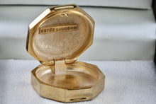 Load image into Gallery viewer, Estee Lauder Vintage Octagon Gold Tone Red Bead Compact Magnetic Case
