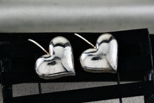 Load image into Gallery viewer, Vintage Avon Dangle Hook Puffy Heart Silver Tone Costume Earrings
