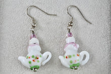 Load image into Gallery viewer, Hand Made Porcelain Ceramic Dangle Tea Pot Costume Earrings
