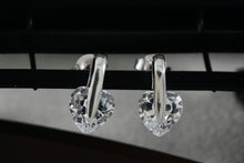 Load image into Gallery viewer, Sterling Silver Heart Shape CZ Diamonds Stud Earrings
