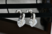 Load image into Gallery viewer, Sterling Silver Heart Shape CZ Diamonds Stud Earrings
