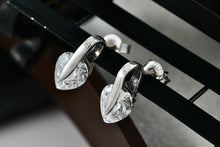 Load image into Gallery viewer, Sterling Silver Heart Shape CZ Diamonds Stud Earrings
