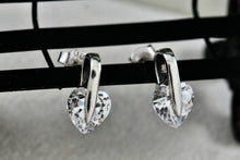 Load image into Gallery viewer, Sterling Silver Heart Shape CZ Diamonds Stud Earrings
