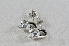 Load image into Gallery viewer, Sterling Silver Heart Shape CZ Diamonds Stud Earrings
