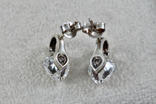 Load image into Gallery viewer, Sterling Silver Heart Shape CZ Diamonds Stud Earrings
