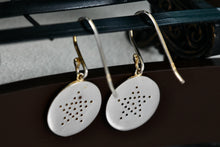 Load image into Gallery viewer, Sterling Silver CZ Stone Pave Star Disc Hook Earrings
