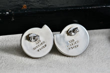 Load image into Gallery viewer, Sterling Silver Large Mexico Taxco Swirl Modernist Stud Earrings
