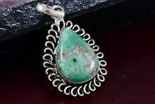 Load image into Gallery viewer, Sterling Silver Turquoise Teardrop Handmade Pendant
