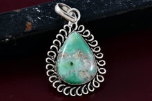 Load image into Gallery viewer, Sterling Silver Turquoise Teardrop Handmade Pendant
