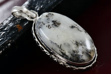 Load image into Gallery viewer, Sterling Silver White Jasper Agate Oval Handmade Pendant
