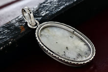 Load image into Gallery viewer, Sterling Silver White Jasper Agate Oval Handmade Pendant
