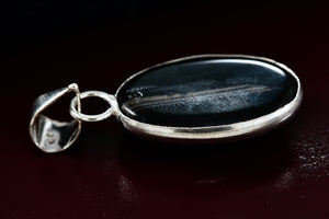 Sterling Silver Black Onyx Oval Handmade Pendant