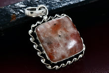 Load image into Gallery viewer, Sterling Silver Pink Rhodonite Square Handmade Pendant
