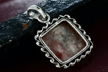 Load image into Gallery viewer, Sterling Silver Pink Rhodonite Square Handmade Pendant
