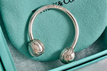 Load image into Gallery viewer, Tiffany &amp; Co. Silver Double Baseball Ball Horseshoe Keychain
