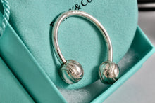 Load image into Gallery viewer, Tiffany &amp; Co. Silver Double Baseball Ball Horseshoe Keychain
