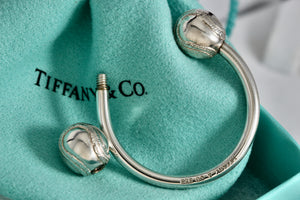 Tiffany & Co. Silver Double Baseball Ball Horseshoe Keychain