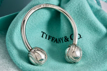 Load image into Gallery viewer, Tiffany &amp; Co. Silver Double Baseball Ball Horseshoe Keychain
