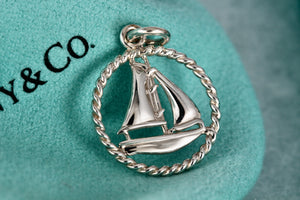 Tiffany & Co. Silver Twist Sailboat Charm Pendant