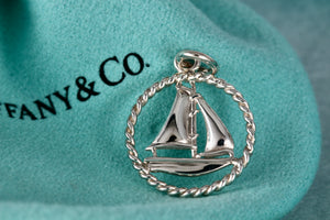 Tiffany & Co. Silver Twist Sailboat Charm Pendant