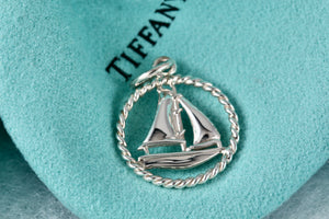 Tiffany & Co. Silver Twist Sailboat Charm Pendant