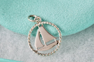 Tiffany & Co. Silver Twist Sailboat Charm Pendant