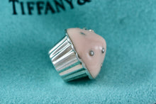 Load image into Gallery viewer, Tiffany &amp; Co. Silver Pink Enamel Cupcake Pendant Charm
