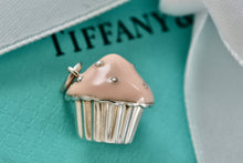 Load image into Gallery viewer, Tiffany &amp; Co. Silver Pink Enamel Cupcake Pendant Charm
