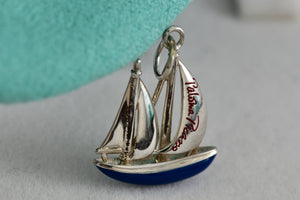 Tiffany & Co. Paloma Picasso Silver Blue & Red Enamel Love Sailboat Charm Pendant