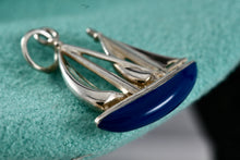 Load image into Gallery viewer, Tiffany &amp; Co. Paloma Picasso Silver Blue &amp; Red Enamel Love Sailboat Charm Pendant
