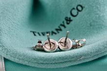 Load image into Gallery viewer, Tiffany &amp; Co. Elsa Peretti Silver Color By The Yard Pink Rhodonite Round Stud Earrings
