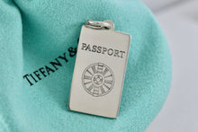 Load image into Gallery viewer, Tiffany &amp; Co. Silver Rectangle &quot;Passport&quot; Charm Pendant
