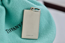 Load image into Gallery viewer, Tiffany &amp; Co. Silver Rectangle &quot;Passport&quot; Charm Pendant
