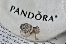 Load image into Gallery viewer, Pandora Silver Lock of Love Bead Charm Pendant (791429CZ)
