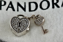 Load image into Gallery viewer, Pandora Silver Lock of Love Bead Charm Pendant (791429CZ)
