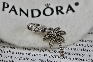 Pandora Silver Sparkling Palm Tree Bead Charm Pendant (791540CZ)