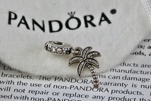 Pandora Silver Sparkling Palm Tree Bead Charm Pendant (791540CZ)